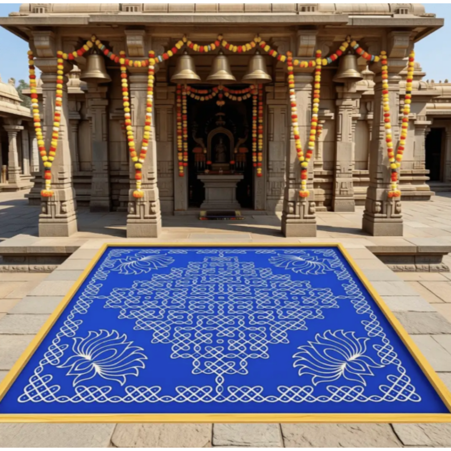 Biggest Lotus Pulli Kolam Stencil : 40 Inch -WJ4007 : Rangly