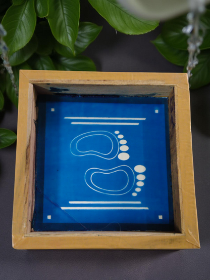 Rangly Lakshmi Padham Model 1 Rangoli Stencil Wooden 5X5 Inches Pack of 1 piece