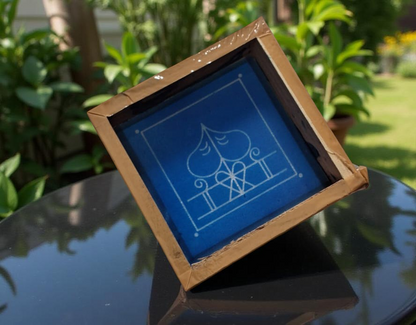 Rangly Yantra  Ashwatha Mandala Model 1  Rangoli Stencil Wooden 5x5 Inches Pack of 1 piece