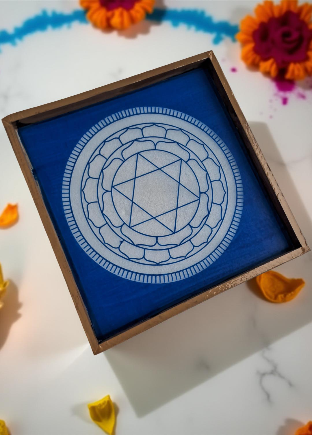 Rangly Sri Yantra Model 6  Rangoli Stencil Wooden 12x12 Inches Pack of 1 piece