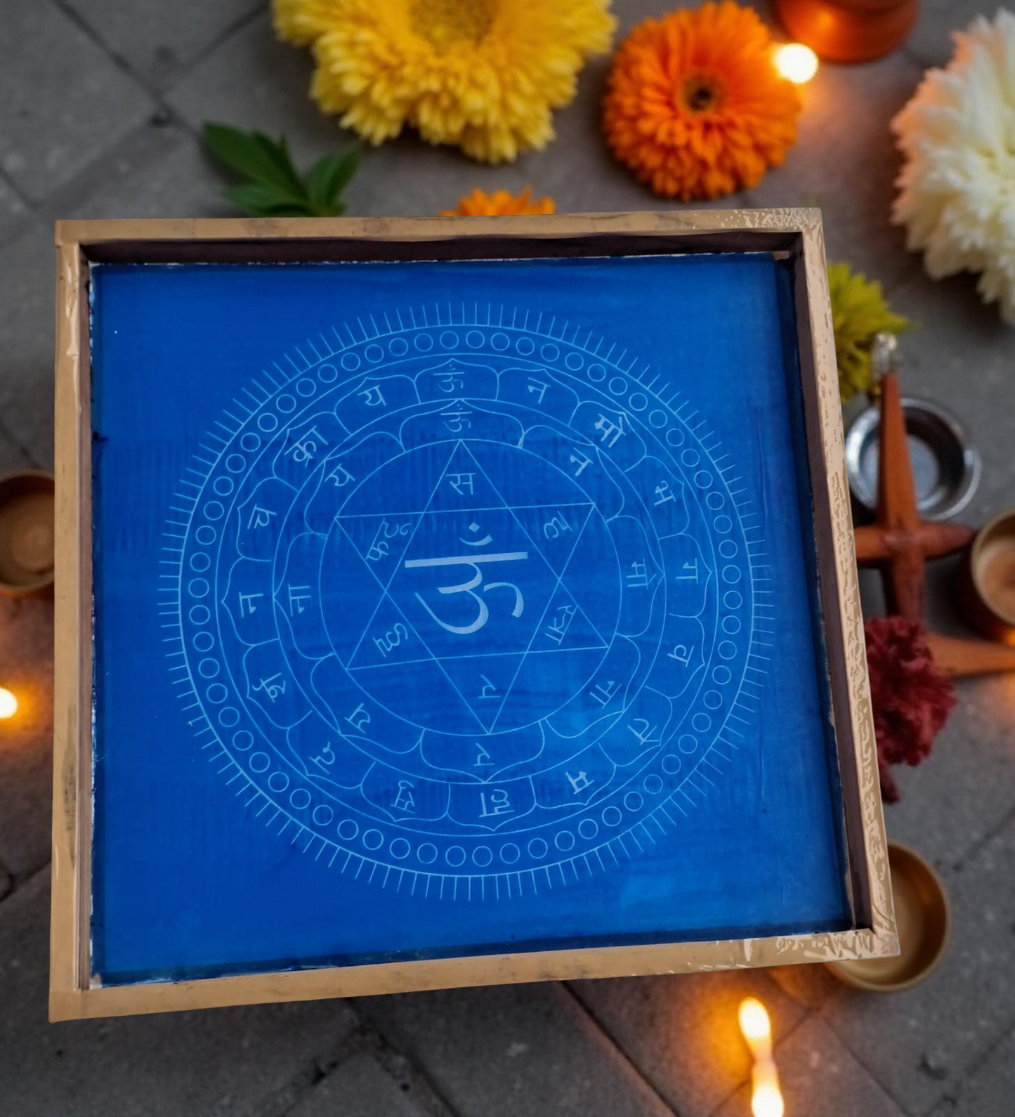 Rangly Sri Yantra Model 7  Rangoli Stencil Wooden 12x12 Inches Pack of 1 piece