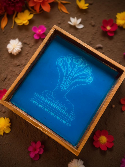 Rangly Naga Rangoli Snake Pattern 2 Stencil Wooden 10x10 Inches Pack of 1 piece