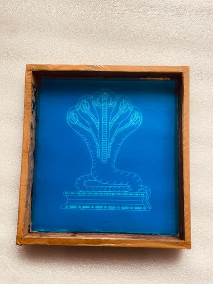 Rangly Naga Rangoli Snake Pattern 2 Stencil Wooden 10x10 Inches Pack of 1 piece