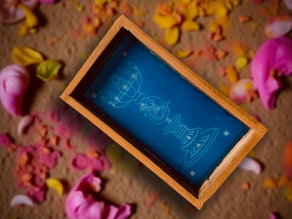 Rangly Peacock Kuthu Vilaku Rangoli Stencil Wooden 9x5 Inches Pack of 1 piece