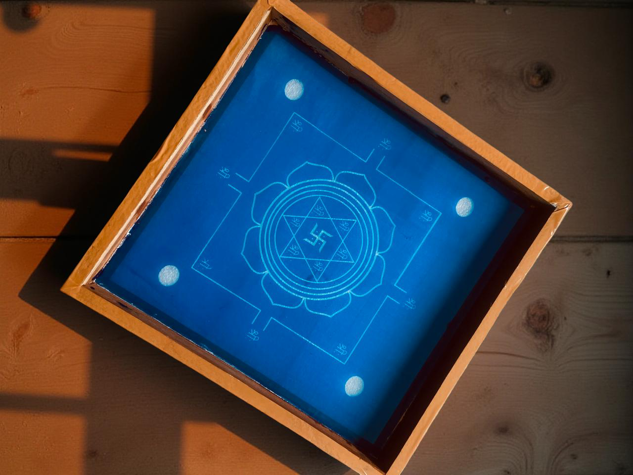 Rangly vastumandala yantra Rangoli Stencil Wooden 10x10 Inches Pack of 1 piece