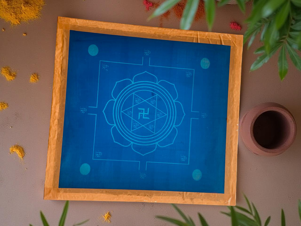 Rangly vastumandala yantra Rangoli Stencil Wooden 10x10 Inches Pack of 1 piece