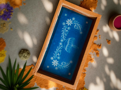 Rangly Agal Vilaku New Rangoli Stencil Wooden 9x5 Inches Pack of 1 piece