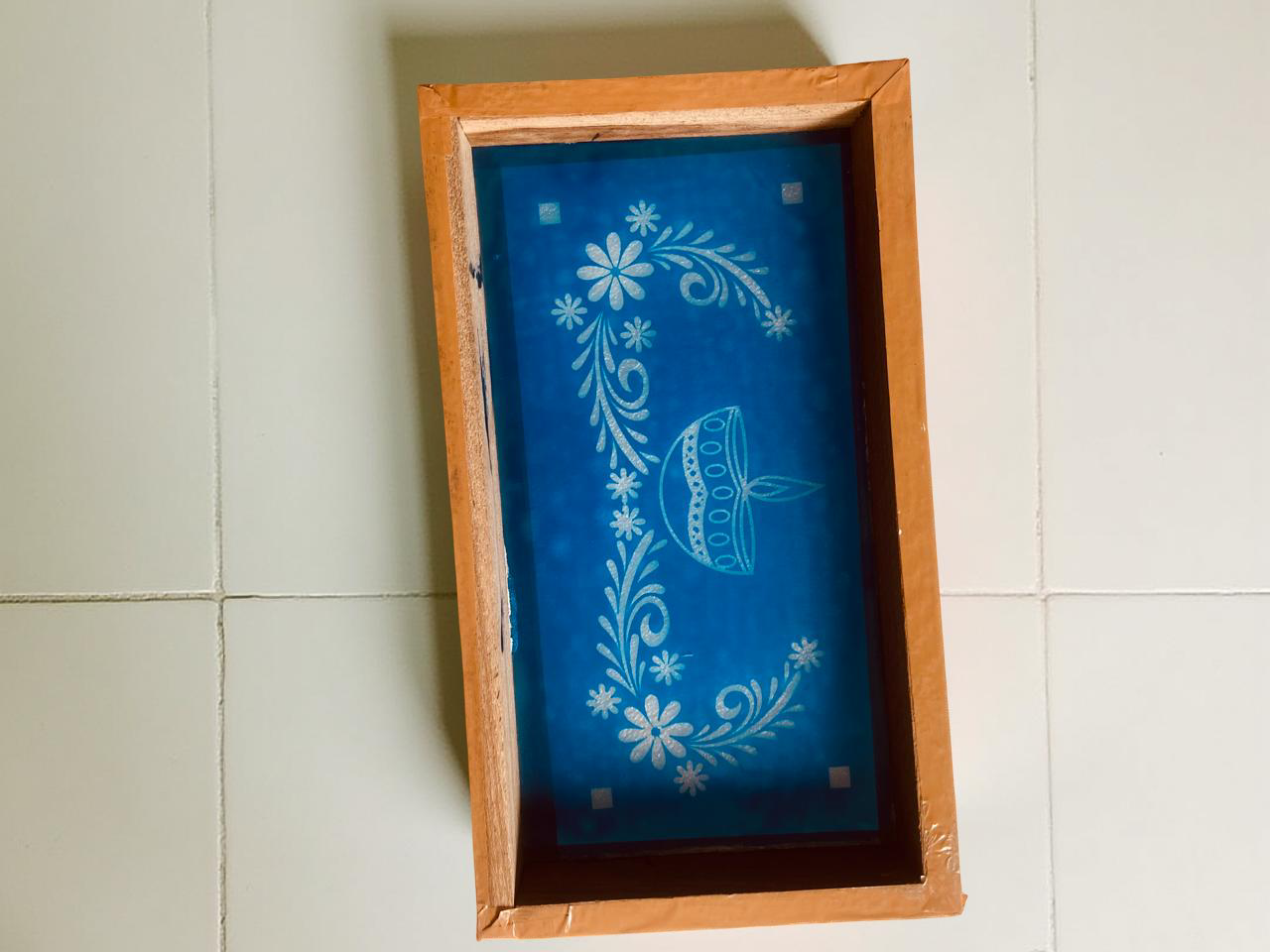 Rangly Agal Vilaku New Rangoli Stencil Wooden 9x5 Inches Pack of 1 piece