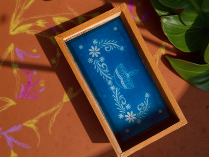 Rangly Agal Vilaku New Rangoli Stencil Wooden 9x5 Inches Pack of 1 piece