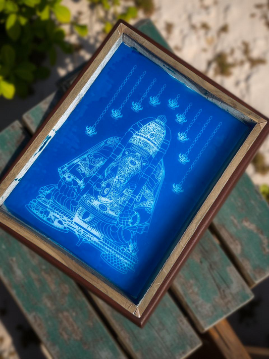 Rangly Ganesh Rangoli Stencil Wooden 11*14 Inches Pack of 1 piece