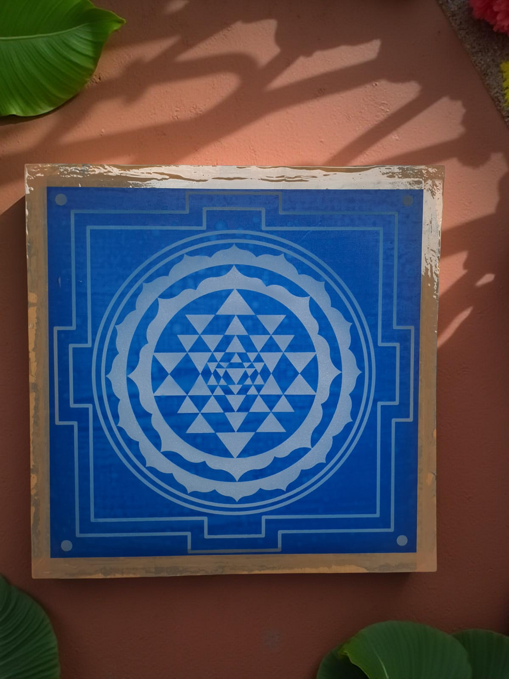 Rangly Sri Chakra Yantra Rangoli Stencil Wooden 13x13 Inches Pack of 1