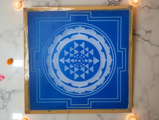 Rangly jumbo Sri Chakra Yantra  Rangoli Stencil Wooden 16x16 Inches Pack of 1 piece
