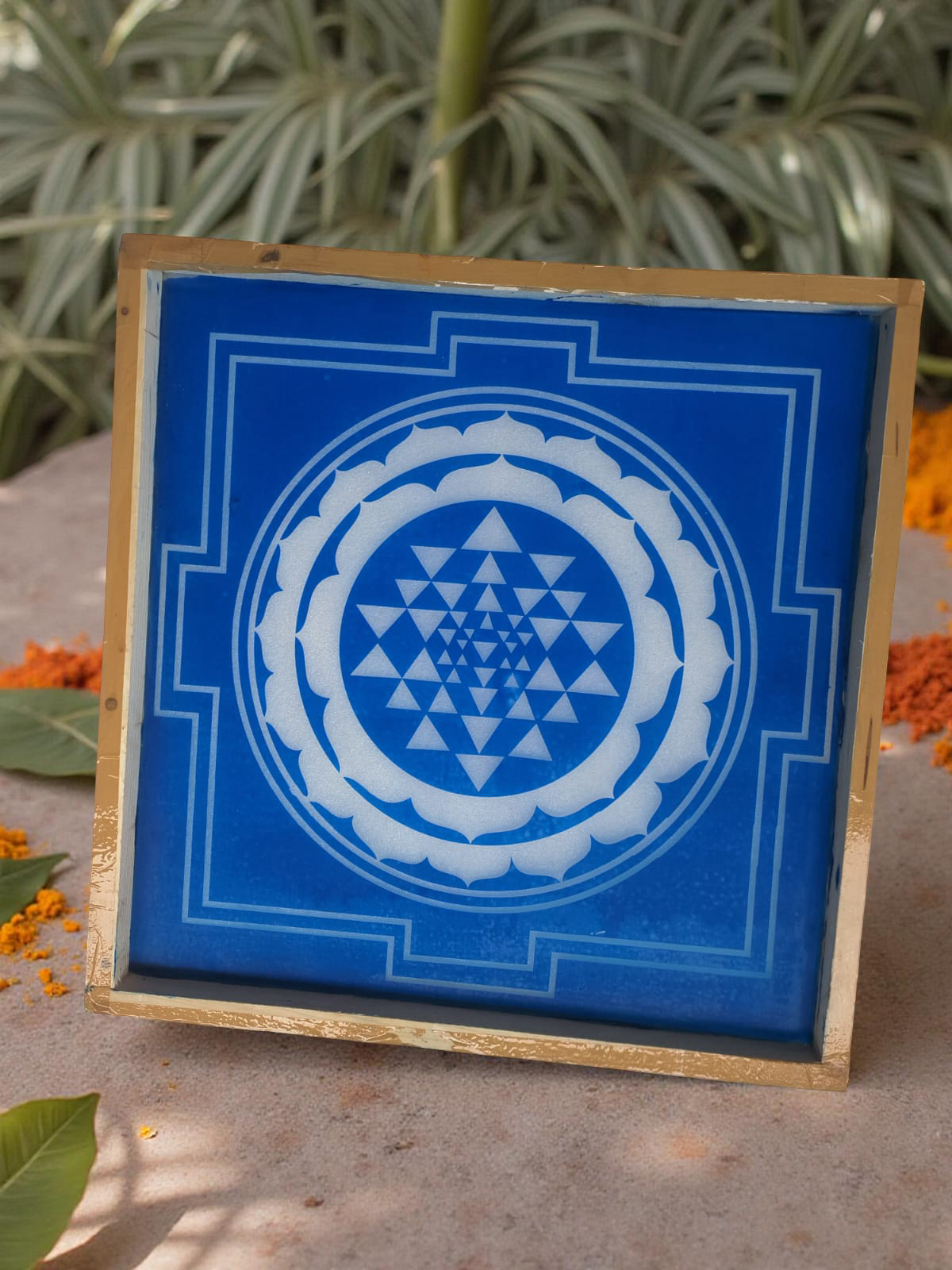 Rangly jumbo Sri Chakra Yantra  Rangoli Stencil Wooden 16x16 Inches Pack of 1 piece