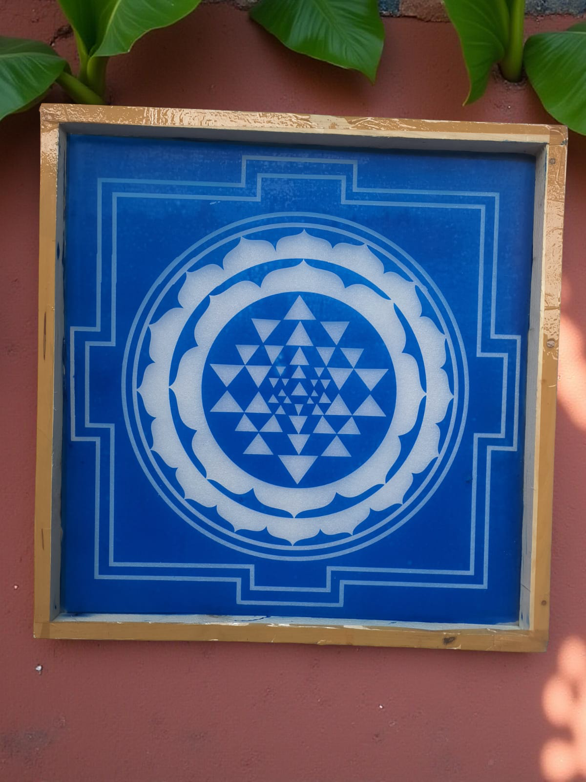 Rangly jumbo Sri Chakra Yantra  Rangoli Stencil Wooden 16x16 Inches Pack of 1 piece
