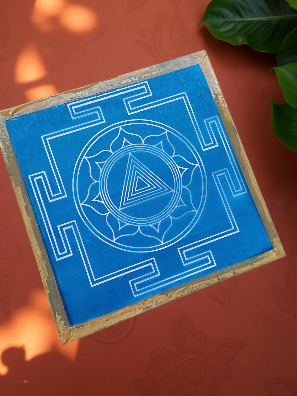 Rangly Kali Mandala Yantra Rangoli Stencil Wooden 13x13 Inches Pack of 1 piece