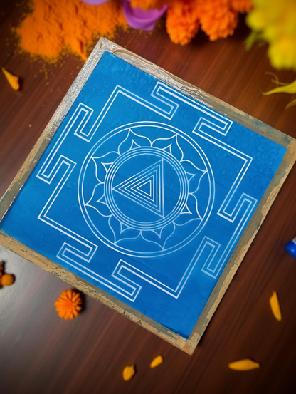 Rangly Kali Mandala Yantra Rangoli Stencil Wooden 13x13 Inches Pack of 1 piece