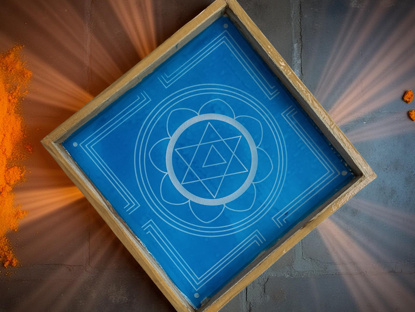 Rangly Ganesh Mandala Yantra Rangoli Stencil Wooden 12x12 Inches Pack of 1 piece