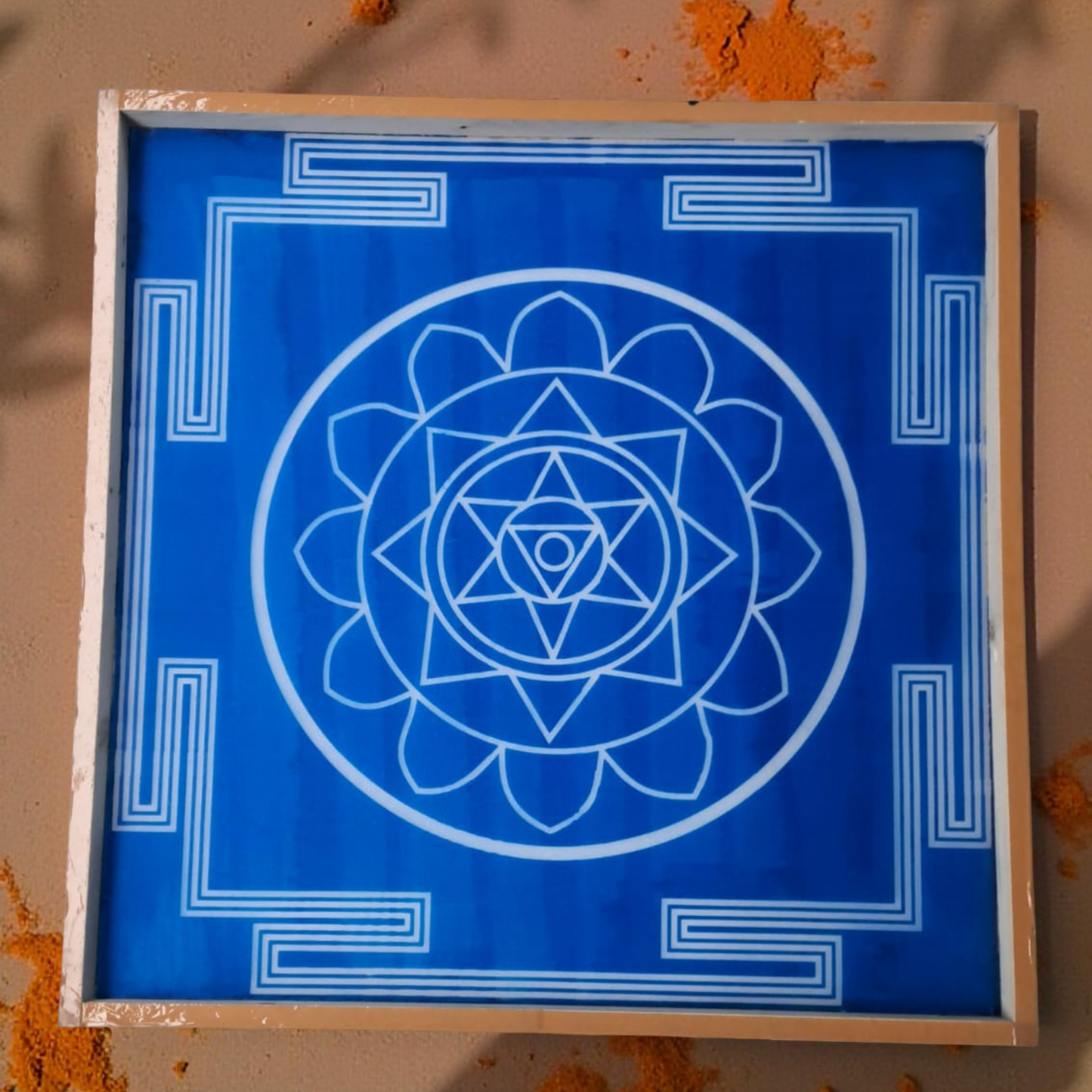 Rangly  Jumbo Surya Mandala Yantra 1 Rangoli Stencil Wooden 30x30 Inches Pack of 1 piece
