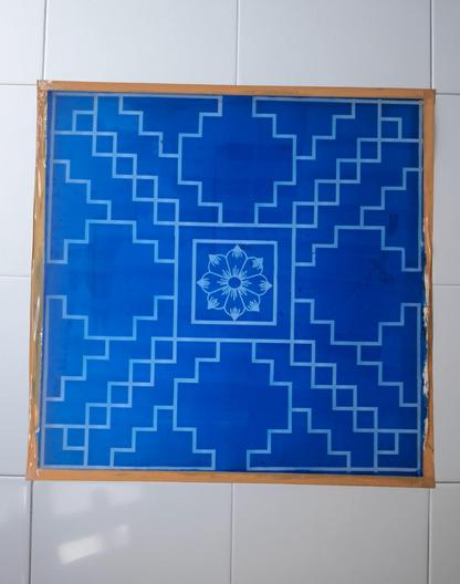Rangly Jumbo Sarvabhotra Mandala Yantra Rangoli Stencil Wooden 30x30 Inches Pack of 1 piece