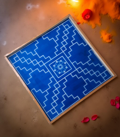 Rangly Jumbo Sarvabhotra Mandala Yantra Rangoli Stencil Wooden 30x30 Inches Pack of 1 piece