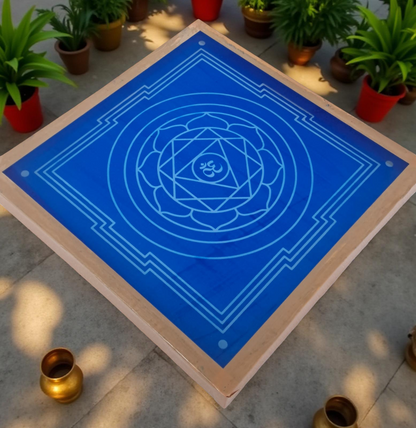 Rangly pratyangira Yantra Rangoli Stencil Wooden 13x13 Inches Pack of 1 piece