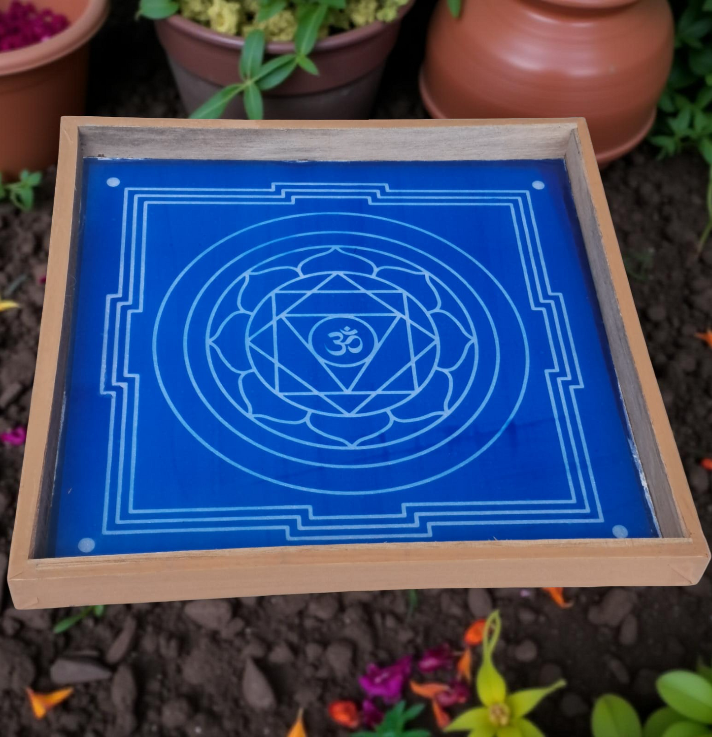 Rangly pratyangira Yantra Rangoli Stencil Wooden 13x13 Inches Pack of 1 piece