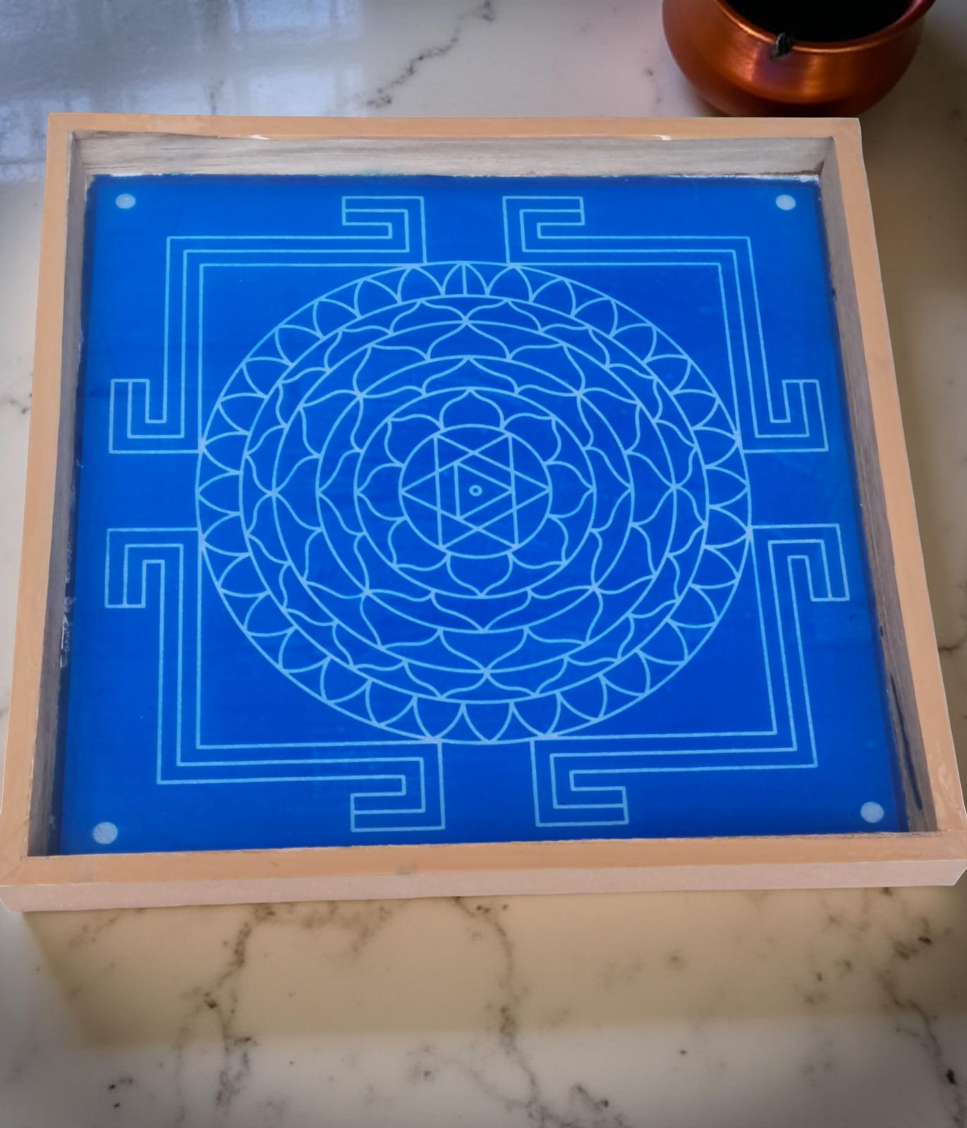 Rangly Sri Rama yantra Rangoli Stencil Wooden 13x13 Inches Pack of 1 piece