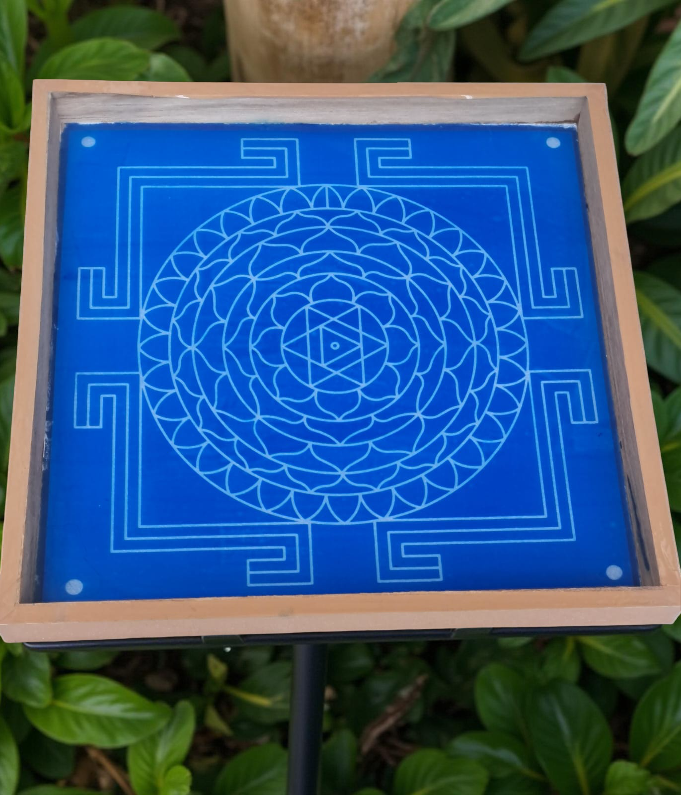 Rangly Sri Rama yantra Rangoli Stencil Wooden 13x13 Inches Pack of 1 p