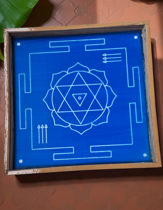 Rangly Shyama kali yantra Rangoli Stencil Wooden 13x13 Inches Pack of 1 piece