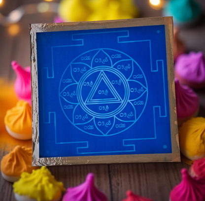 Rangly Siddha kali Yantra Rangoli Stencil Wooden 13x13 Inches Pack of 1 piece