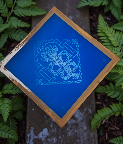 Rangly Nagarangoli  Model 2 Rangoli Stencil Wooden 10x10 Inches Pack of 1 piece
