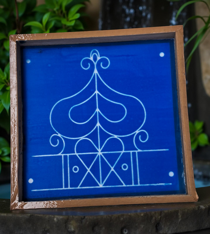 Rangly Ashwatha Mandala Model 3 Yantra Rangoli Stencil Wooden 10x10 Inches Pack of 1 piece