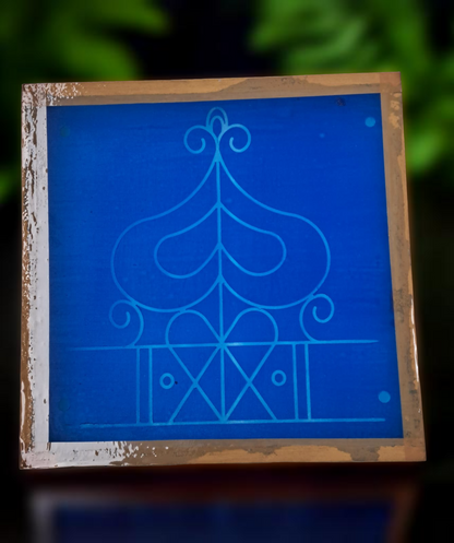 Rangly Ashwatha Mandala Model 3 Yantra Rangoli Stencil Wooden 10x10 Inches Pack of 1 piece