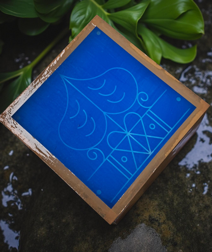 Rangly Ashwatha Mandala Model 4 Yantra Rangoli Stencil Wooden 10x10 Inches Pack of 1 piece
