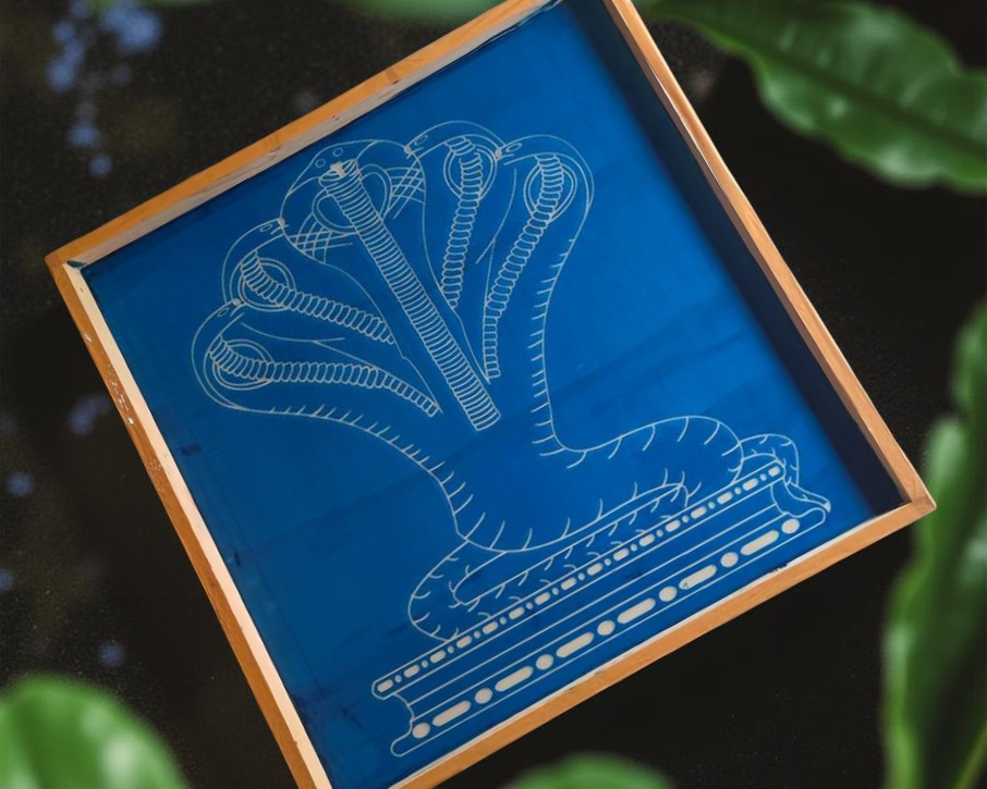 Rangly Jumbo Naga Rangoli Stencil Wooden  25x25 Inches  Pack of 1 Piece