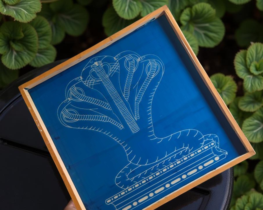 Rangly Jumbo Naga Rangoli Stencil Wooden  25x25 Inches  Pack of 1 Piece