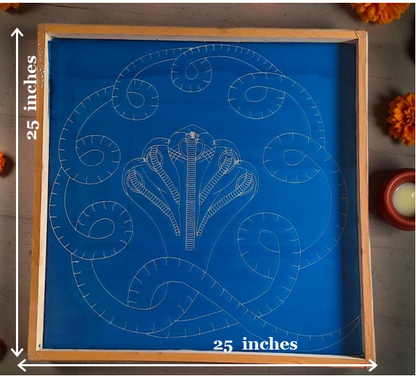 Rangly Jumbo Naga Model 2 Rangoli Stencil Wooden  25x25 Inches  Pack of 1 Piece