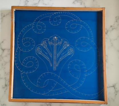 Rangly Jumbo Naga Model 2 Rangoli Stencil Wooden  30x30 Inches  Pack of 1 Piece