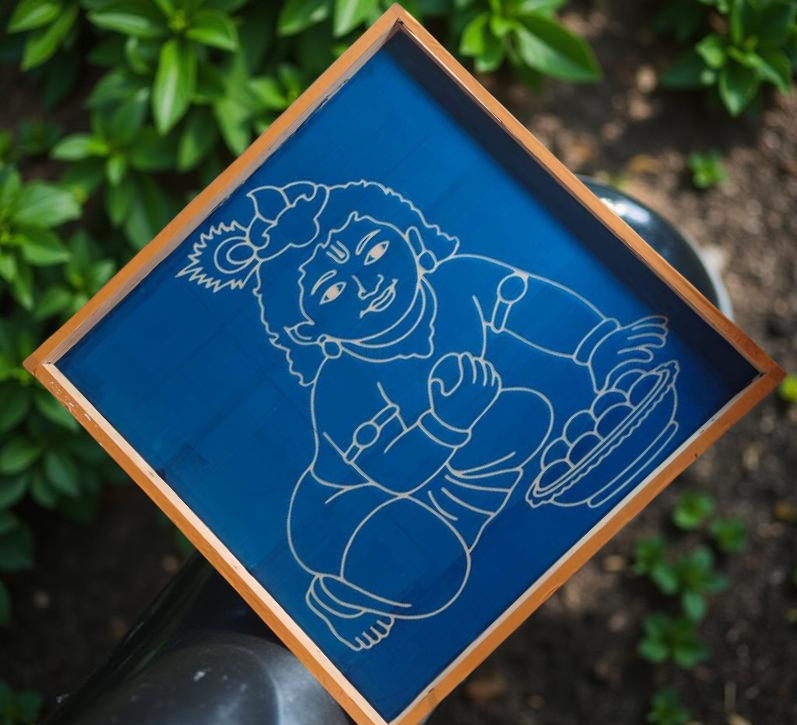 Rangly Jumbo Balakrishna Rangoli Stencil Wooden  25x25 Inches  Pack of 1 Piece