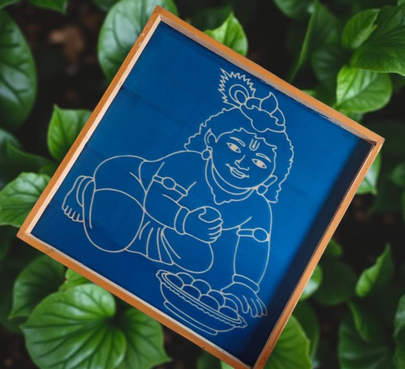 Rangly Jumbo Balakrishna Rangoli Stencil Wooden  25x25 Inches  Pack of 1 Piece
