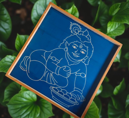 Rangly Jumbo Balakrishna Rangoli Stencil Wooden  25x25 Inches  Pack of 1 Piece