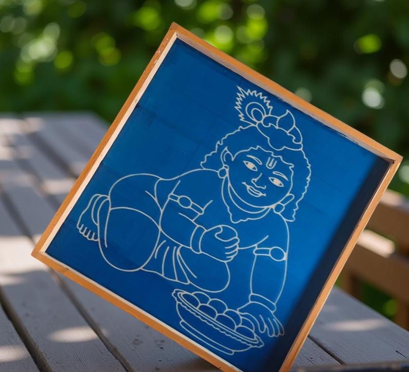 Rangly Jumbo Balakrishna Rangoli Stencil Wooden  25x25 Inches  Pack of 1 Piece