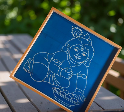 Rangly Jumbo Balakrishna Rangoli Stencil Wooden  25x25 Inches  Pack of 1 Piece