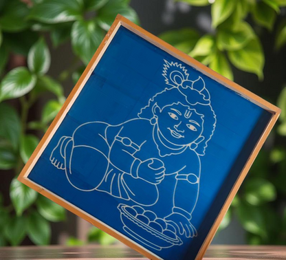 Rangly Jumbo Balakrishna Rangoli Stencil Wooden  25x25 Inches  Pack of 1 Piece