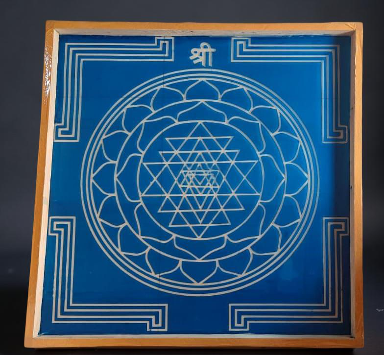 Rangly Jumbo Yantra Rangoli Stencil Wooden  30x30 Inches  Pack of 1 Piece