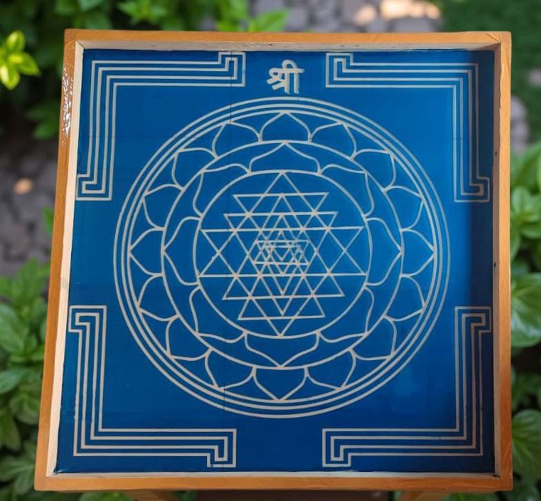 Rangly Jumbo Yantra Rangoli Stencil Wooden  30x30 Inches  Pack of 1 Piece
