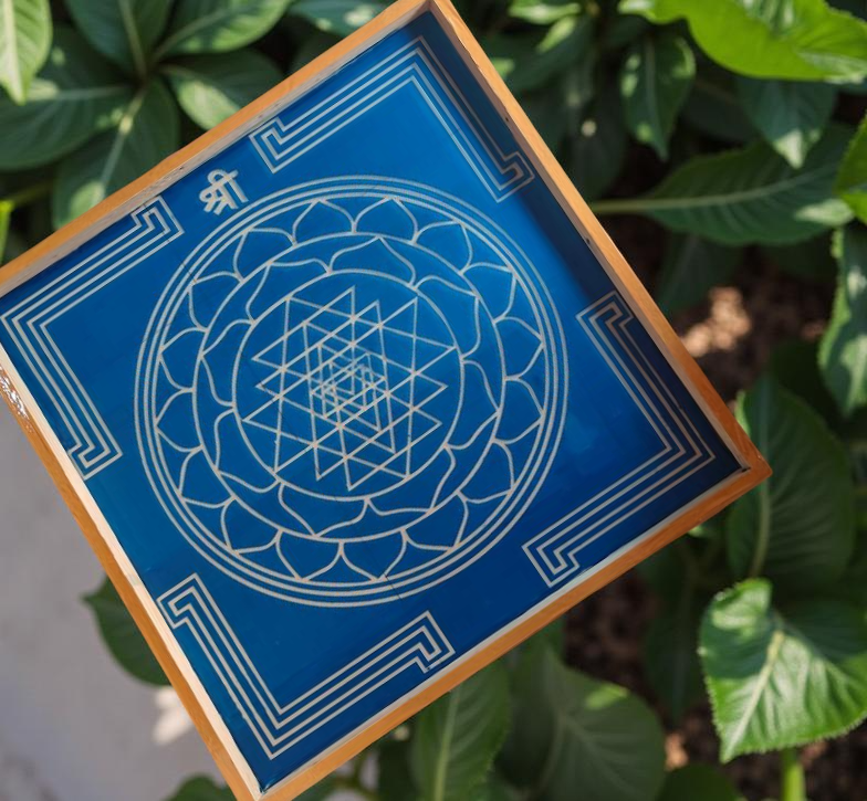 Rangly Jumbo Yantra Rangoli Stencil Wooden  30x30 Inches  Pack of 1 Piece