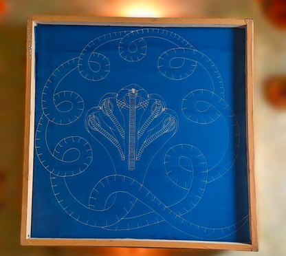 Rangly Jumbo Naga Model 2 Rangoli Stencil Wooden  30x30 Inches  Pack of 1 Piece