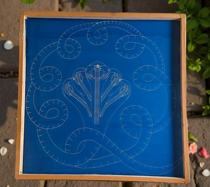 Rangly Jumbo Naga Model 2 Rangoli Stencil Wooden  30x30 Inches  Pack of 1 Piece