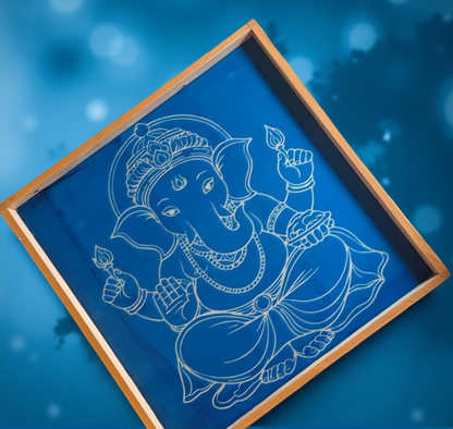 Rangly Jumbo Ganesh  Rangoli Stencil Wooden  25x25 Inches  Pack of 1 Piece